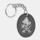 Chrome like Pirate on Black Carbon Fibre Schlüsselanhänger (Vorderseite links)