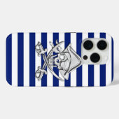 Chrome Like Pirate on Nautical Stripes Decor Case-Mate iPhone Hülle (Rückseite (Horizontal))