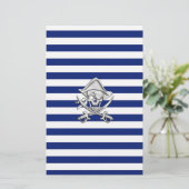 Chrome like Pirate on Navy Stripes Briefpapier (Stehend Vorderseite)