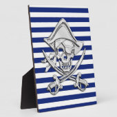 Chrome like Pirate on Navy Stripes Fotoplatte (Seite)
