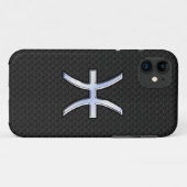 Chrome like Pisces Zodiac Sign auf Black Skin Styl Case-Mate iPhone Hülle (Rückseite (Horizontal))