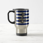 Chrome Like Rope Anchor auf Nautical Stripes Reisebecher (Links)