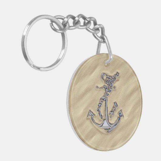 Chrome Like Rope Anchor in the Sand Schlüsselanhänger (Vorderseite links)