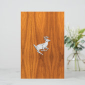 Chrome like Running Deer on Fine Teak Print Briefpapier (Stehend Vorderseite)