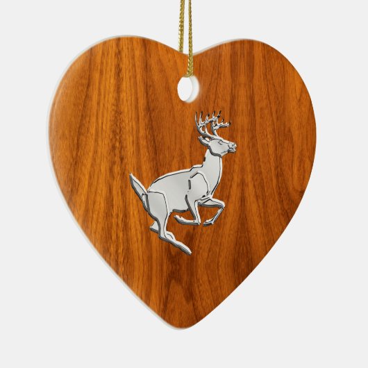 Chrome like Running Deer on Fine Teak Print Keramikornament (Rechts)