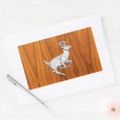 Chrome like Running Deer on Fine Teak Print Rechteckiger Aufkleber (Umschlag)