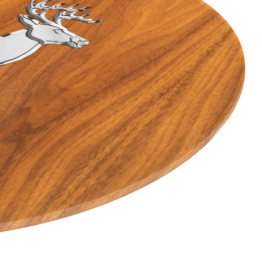 Chrome like Running Deer on Fine Teak Print Schneidebrett (Ecke)