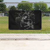 Chrome Like Sagittarius Sign auf Black Hevelius Banner (Insitu)