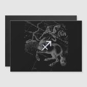 Chrome Like Sagittarius Sign auf Black Hevelius Magnetkarte (Vorne/Hinten)