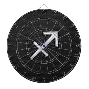 Chrome like Sagittarius Zodiac Sign auf schwarz Dartscheibe