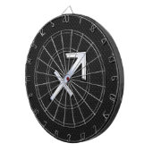Chrome like Sagittarius Zodiac Sign auf schwarz Dartscheibe (Vorderseite rechts)