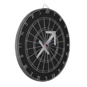 Chrome like Sagittarius Zodiac Sign auf schwarz Dartscheibe (Vorderseite Links)