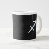 Chrome like Sagittarius Zodiac Sign auf schwarz Jumbo-Tasse (Vorderseite Rechts)