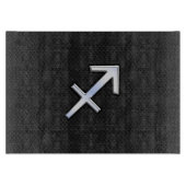 Chrome like Sagittarius Zodiac Sign auf schwarz Schneidebrett (Vorderseite)