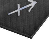 Chrome like Sagittarius Zodiac Sign auf schwarz Schneidebrett (Ecke)