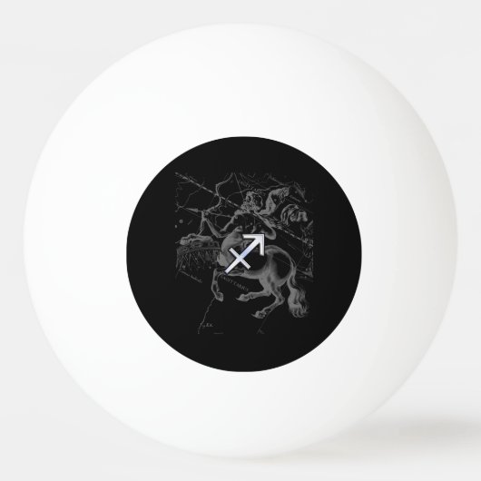 Chrome like Sagittarius Zodiac Sign on Hevelius Tischtennisball (Vorderseite)