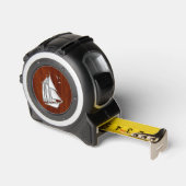 Chrome Like Sail Boat auf Nautical Mahogany Print Maßband (Winkel)