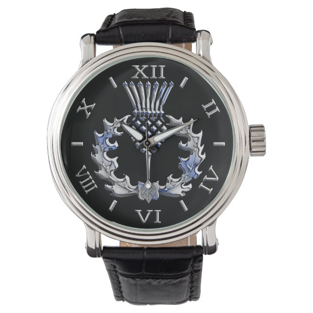 Chrome like Scottish Thistle Dial Armbanduhr (Vorderseite)