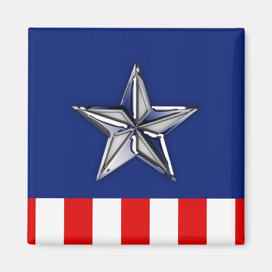 Chrome Like Star auf Festive Patriotic Colors Magnet (Vorne)