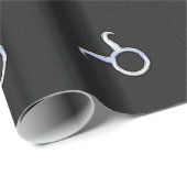Chrome Like Taurus Zodiac Sign auf Black Snake Ski Geschenkpapier (Rolleneckpunkt)