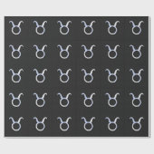 Chrome Like Taurus Zodiac Sign auf Black Snake Ski Geschenkpapier (Flach)