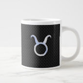 Chrome Like Taurus Zodiac Sign auf Black Snake Ski Jumbo-Tasse (Rechts)