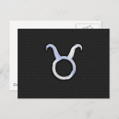 Chrome Like Taurus Zodiac Sign auf Black Snake Ski Postkarte (Vorne/Hinten)