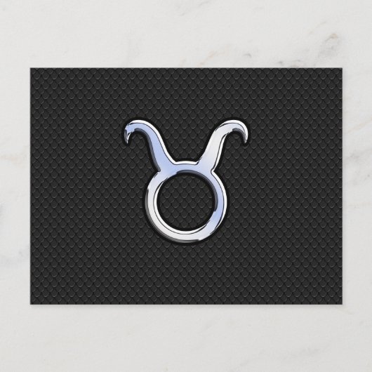 Chrome Like Taurus Zodiac Sign auf Black Snake Ski Postkarte (Vorderseite)