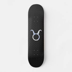 Chrome Like Taurus Zodiac Sign auf Black Snake Ski Skateboard