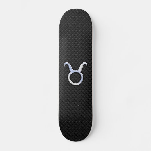 Chrome Like Taurus Zodiac Sign auf Black Snake Ski Skateboard (Vorderseite)