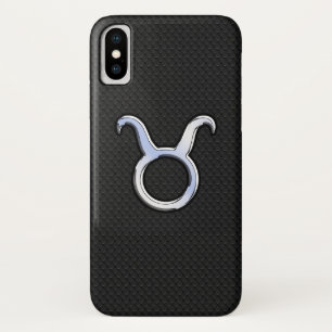 Chrome like Taurus Zodiac Sign auf Schlangenhaut iPhone X Hülle