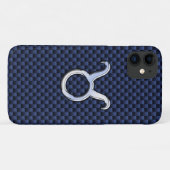 Chrome Like Taurus Zodiac Sign Blue Carbon Print Case-Mate iPhone Hülle (Rückseite (Horizontal))