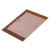 Chrome Like Thistle auf Mahogany Wood Style Notizblock (angewinkelt)