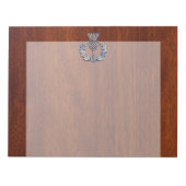 Chrome Like Thistle auf Mahogany Wood Style Notizblock (Vorderseite)