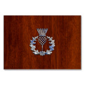 Chrome Like Thistle auf Mahogany Wood Style Tischnummer (Vorderseite)