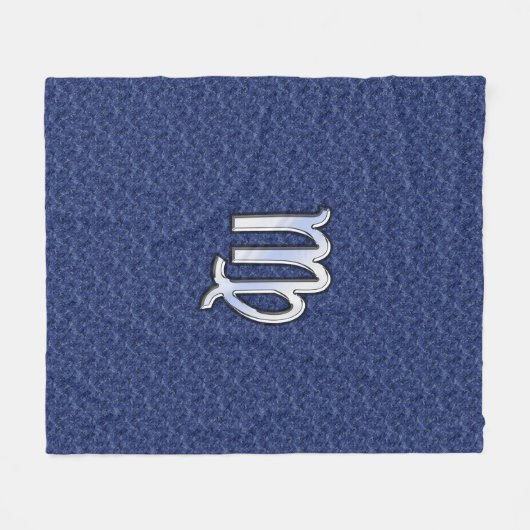 Chrome Like Virgo Zodiac Sign auf Blue Digital Cam Fleecedecke (Vorderseite (Horizontal))