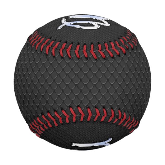 Chrome Like Virgo Zodiac Sign auf Schlangenhaut Baseball (Rückseite)
