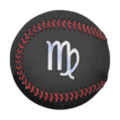 Chrome Like Virgo Zodiac Sign auf Schlangenhaut Baseball (Vorderseite Links)