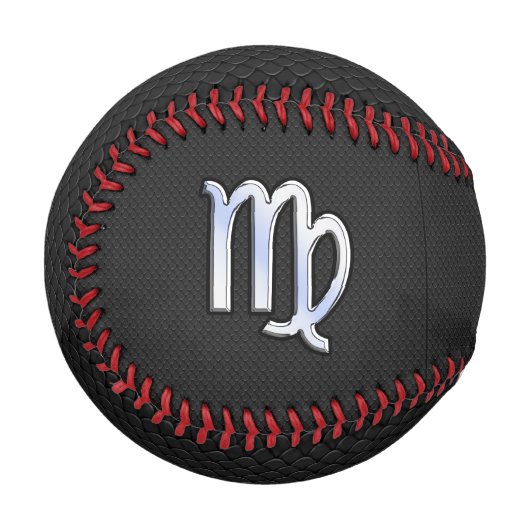 Chrome Like Virgo Zodiac Sign auf Schlangenhaut Baseball (Vorderseite Links)