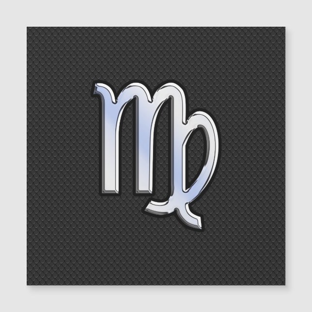 Chrome Like Virgo Zodiac Sign auf Schlangenhaut Magnetkarte (Vorderseite)