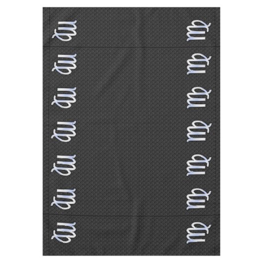 Chrome Like Virgo Zodiac Sign auf Schlangenhaut Tischdecke (Vorderseite)