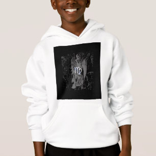 Chrome like Virgo Zodiac Sign on Black Hevelius Hoodie