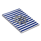 Chrome Like Wheel auf Nautical Stripes Notizblock (Rechte Seite)