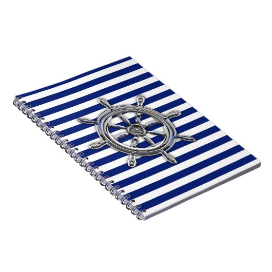 Chrome Like Wheel auf Nautical Stripes Notizblock (Rechte Seite)