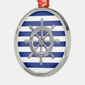 Chrome Like Wheel auf Nautical Stripes Ornament Aus Metall (Links)