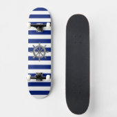 Chrome Like Wheel auf Nautical Stripes Skateboard (Vorderseite)