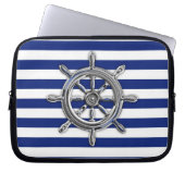Chrome Like Wheel auf Navy Stripes Laptopschutzhülle (Vorderseite)
