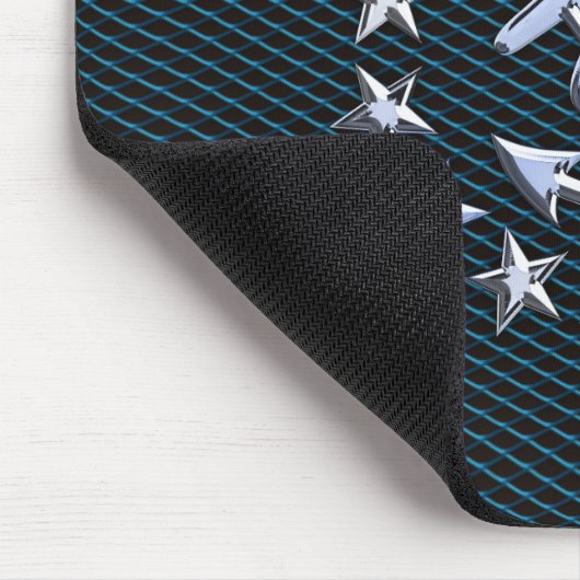 Chrome like Yacht Flag Automotive Grille Print Mousepad (Ecke)