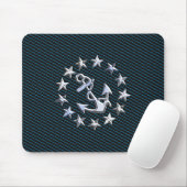 Chrome like Yacht Flag Automotive Grille Print Mousepad (Mit Mouse)