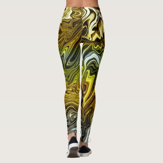 Chrome Liquid Metallic Gold Silver Cool Leggings (Rückseite)